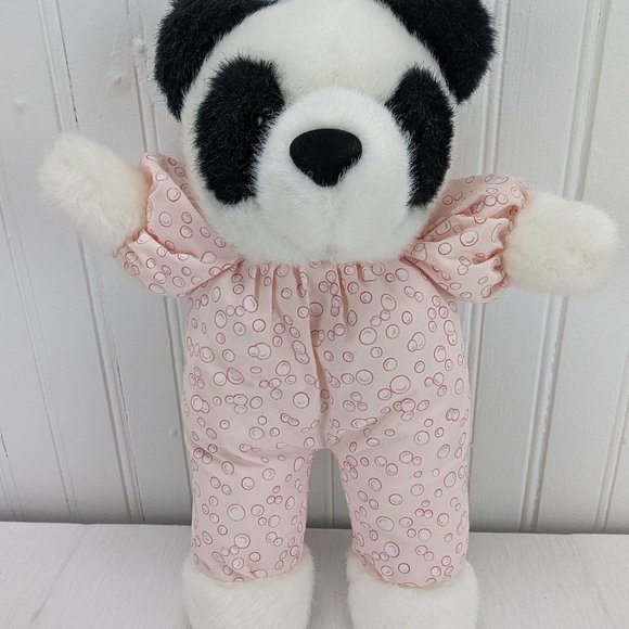 Vintage Hamilton Collection Panda Bear Plush 12" Stuffed Animal Pink Bubble 1992 - Picture 1 of 8